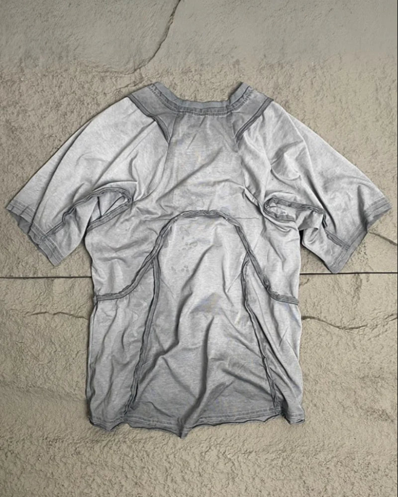 Wasteland Wear 3D Cut Distressed Raw Edge Raglan T-Shirt