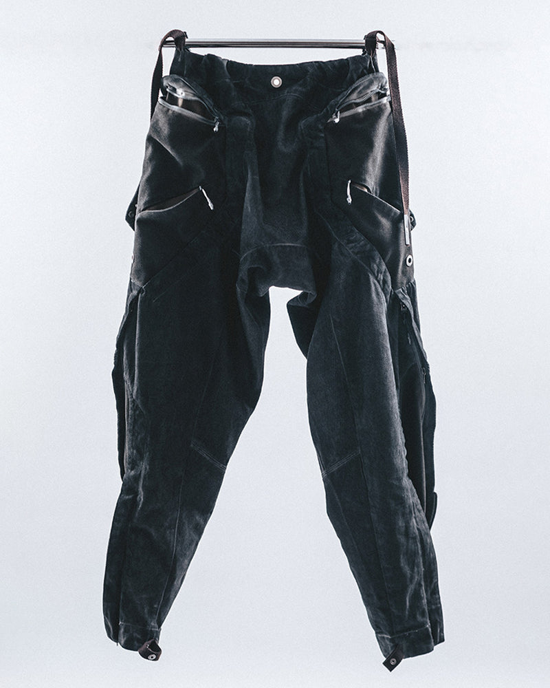 Dystopian Shadow-Wash Tactical Cargo Pants