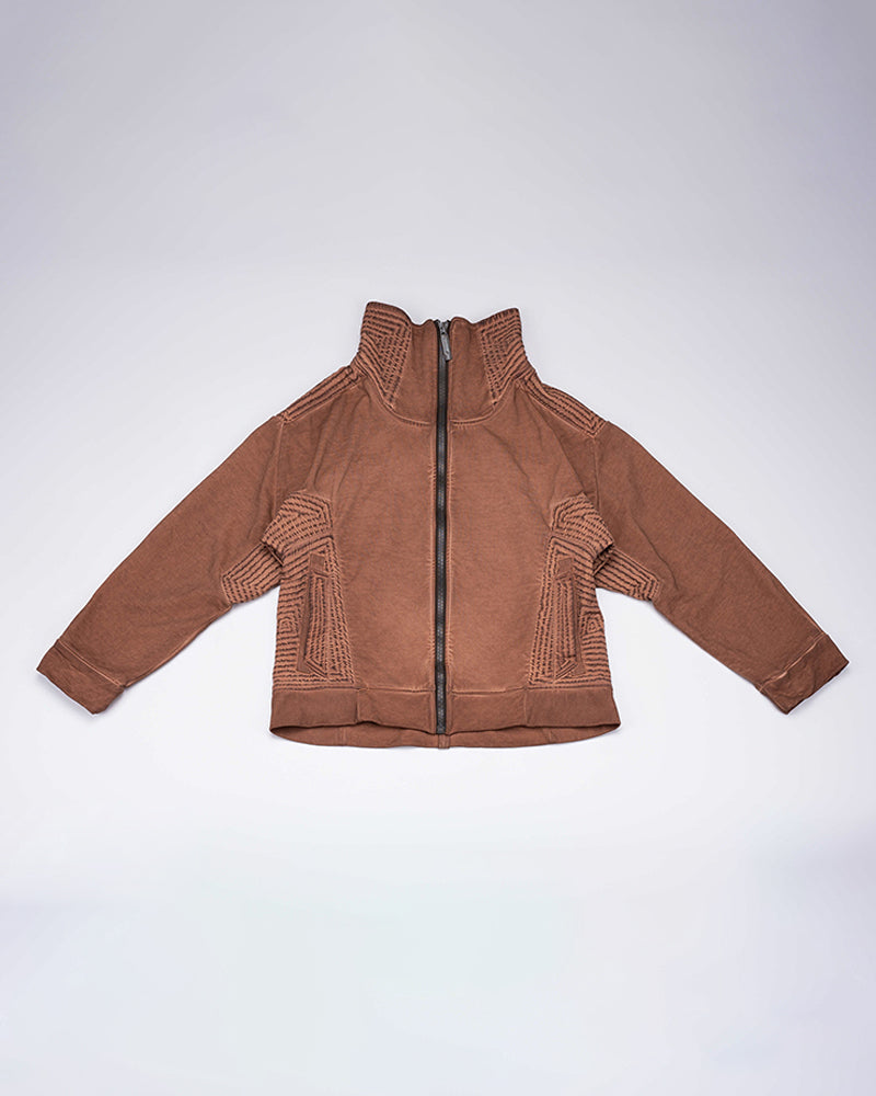 Washed Textured Panel Tech Jacket