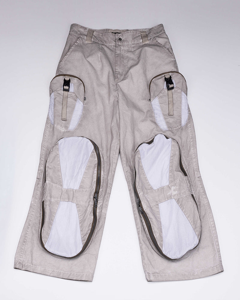 Post-Apocalyptic Multi-Pocket Patchwork Cargo Pants