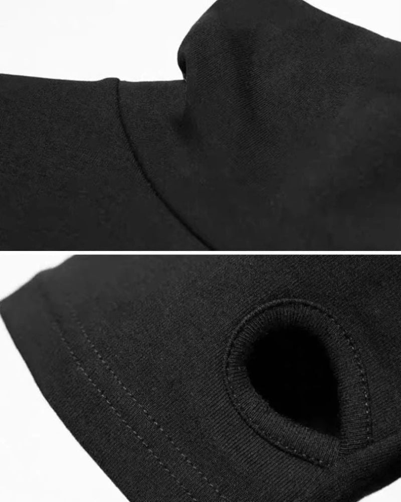 Modern Japanese Mock Neck Long-Sleeve T-Shirt