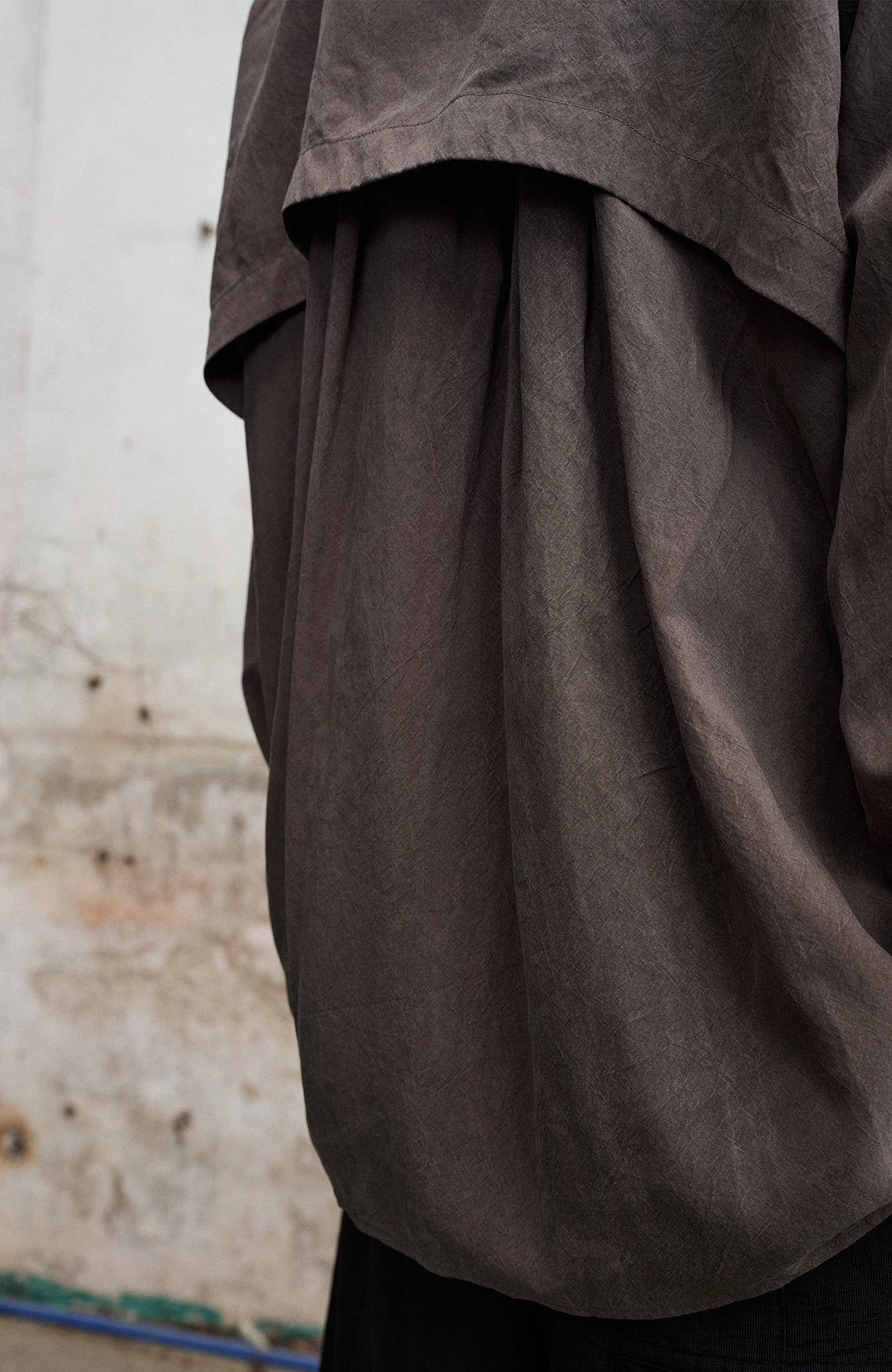 Draped Hooded Overshirt