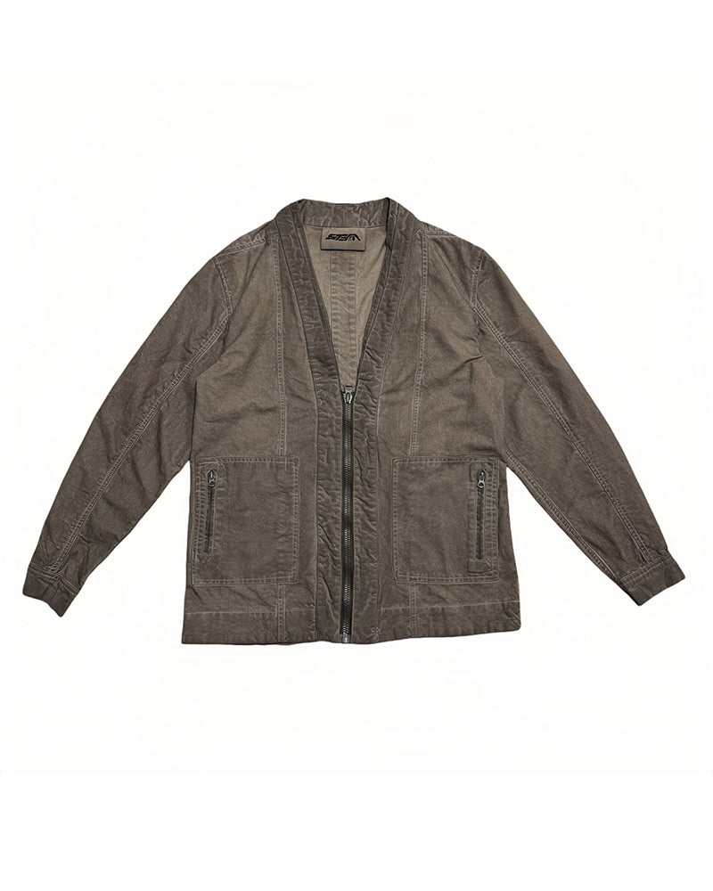 Wasteland Distressed V-neck Zip Jacket