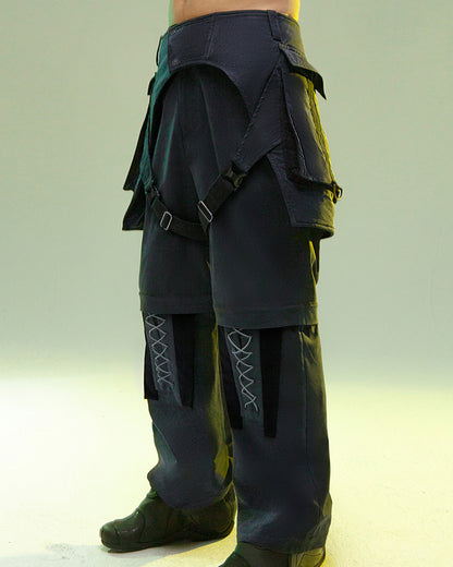 CBP-041-X|Cyberpunk Techwear Set Top / Bottom