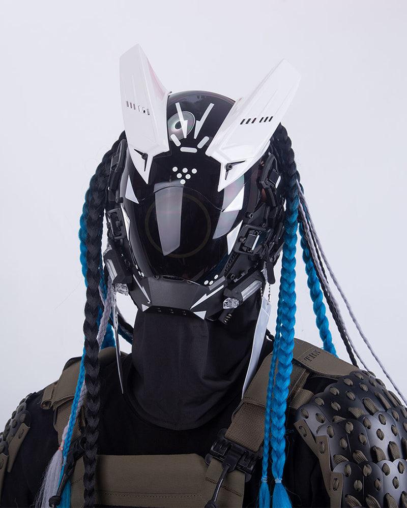 Dreadlocks Led Cyberpunk Helmet Mask