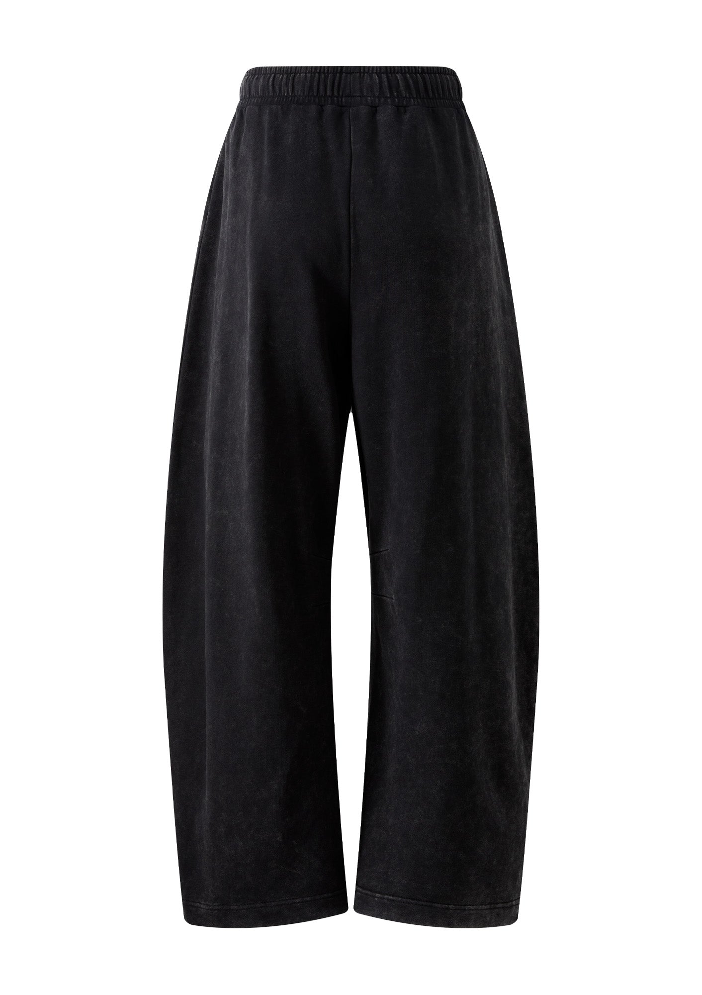 Waxed-Wash Oversized Curved Pants