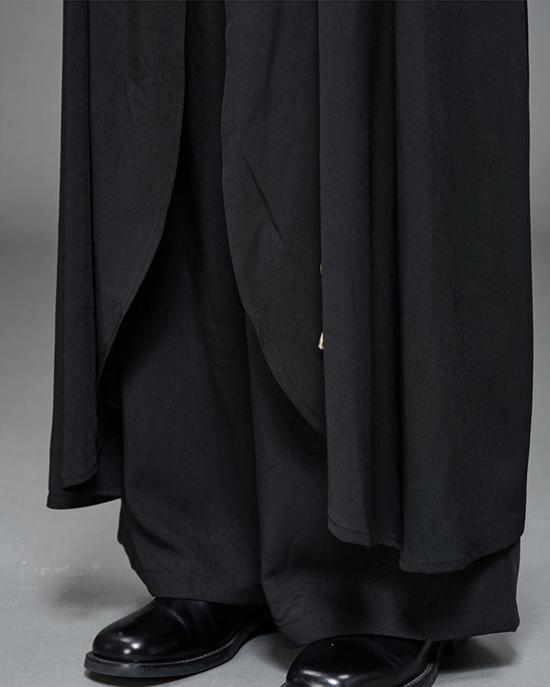 Modern Japanese Layered Wide Leg Hakama Pants