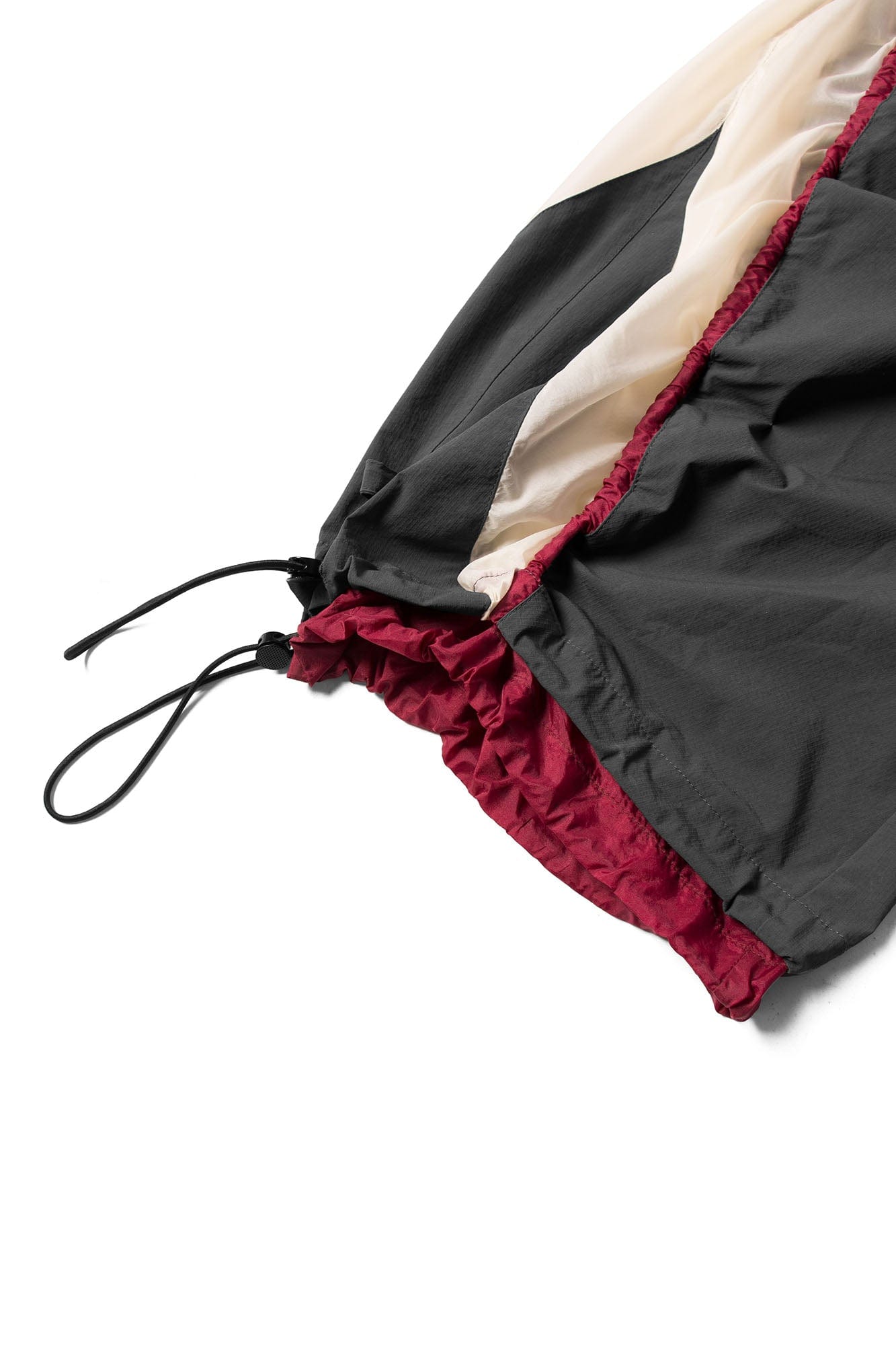 Contrast Spliced Fold-Side Drawstring Pants