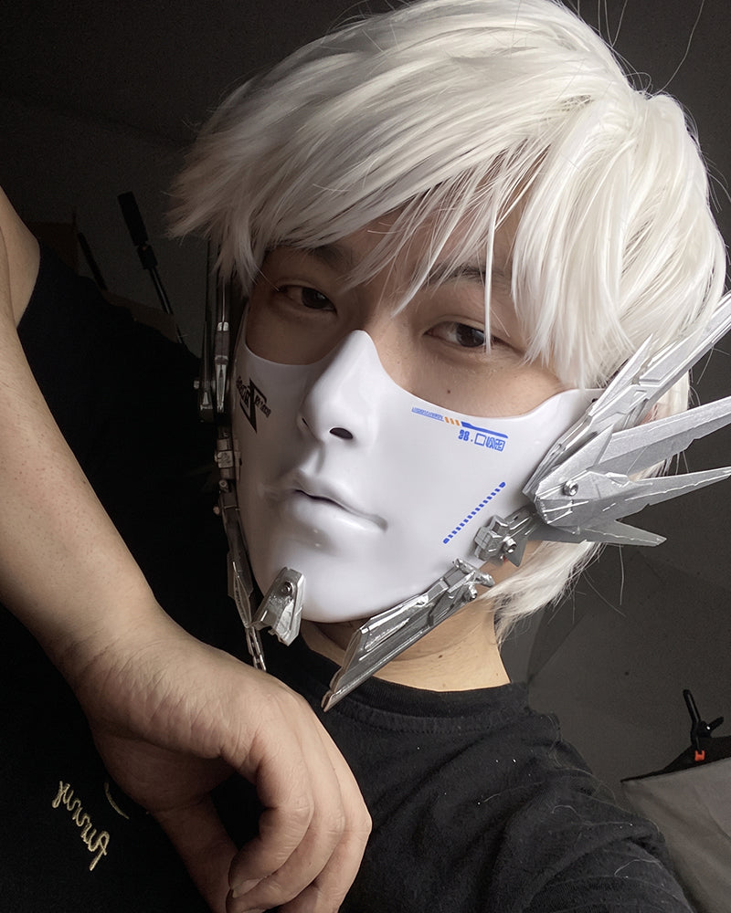 Cyberpunk Mecha Tech Half-Face Mask