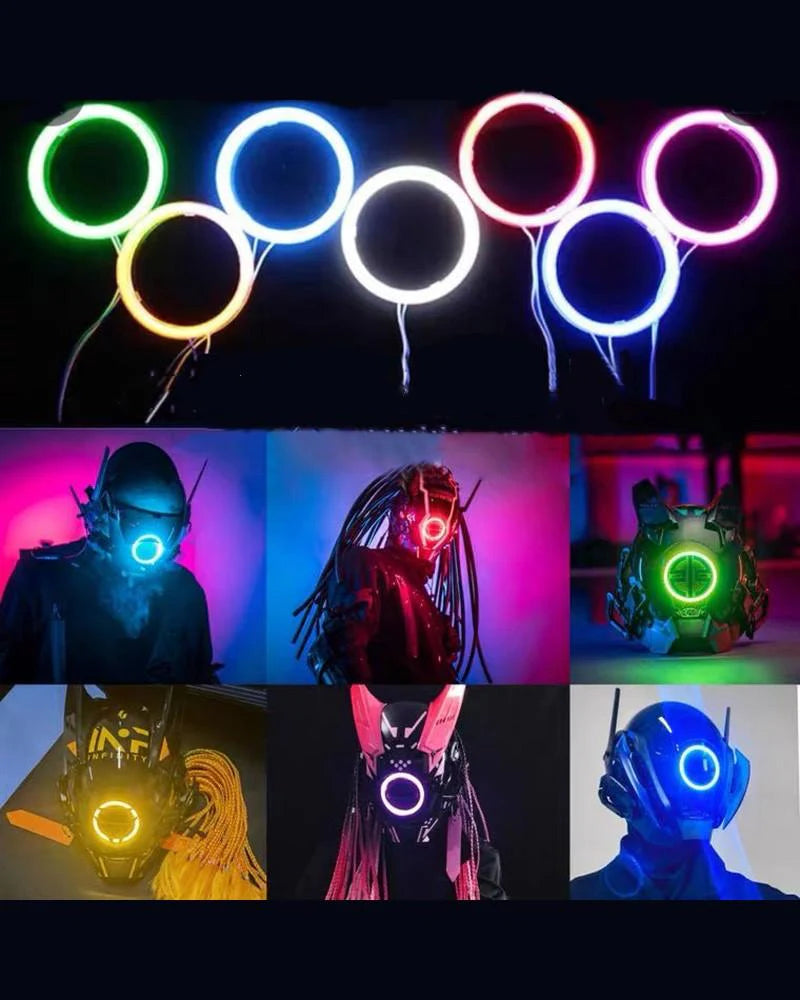 Samurai Dreadlocks LED Cyberpunk Helmet Mask