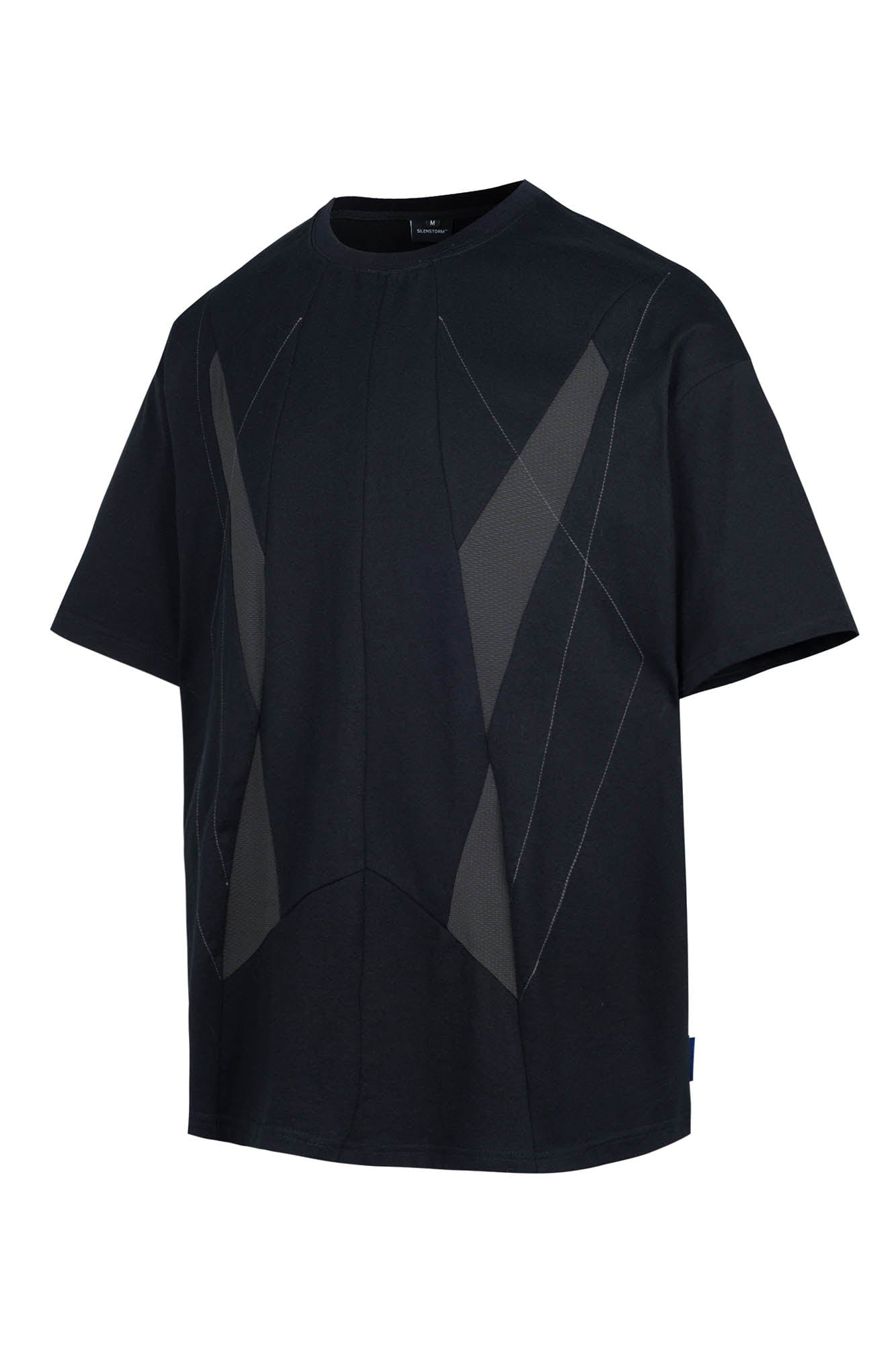 Geometric Spliced Mesh T-Shirt