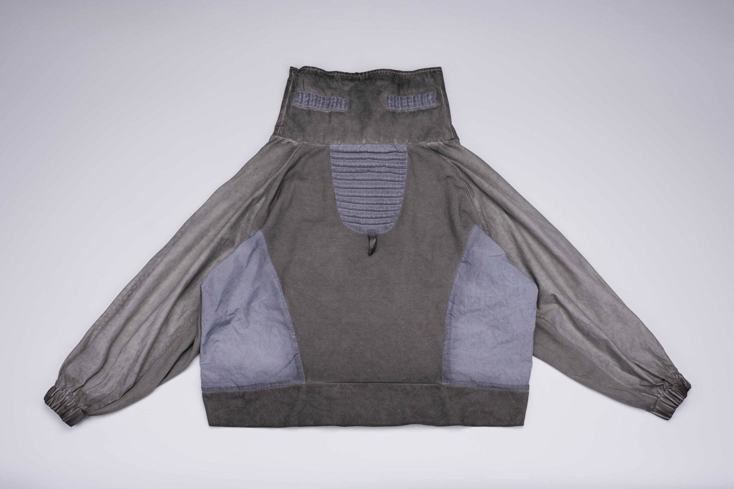 Wasteland Style Washed Patchwork Half-Zip Jacket