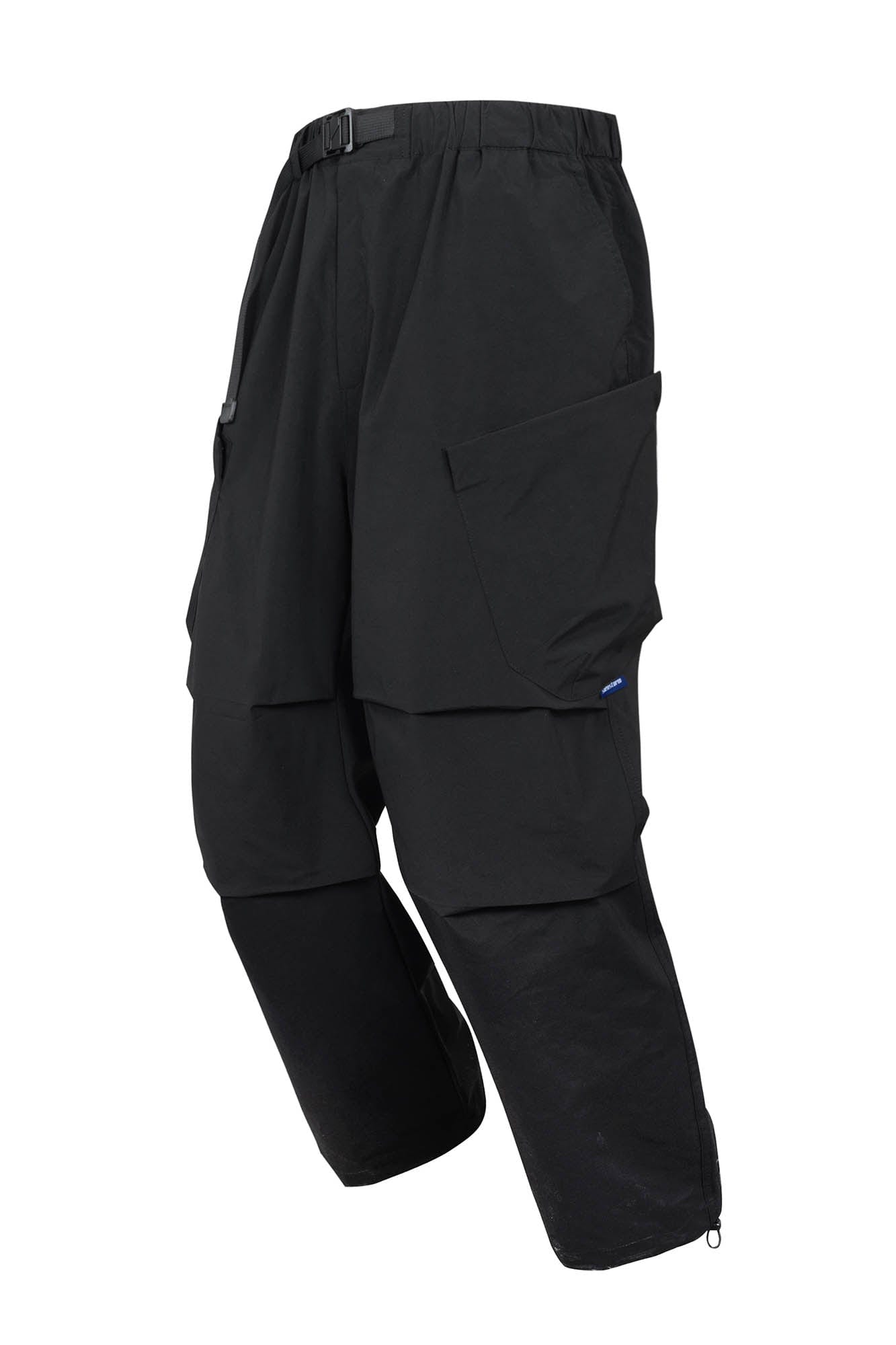 Multi-Pocket Drawstring Crinkled Pants