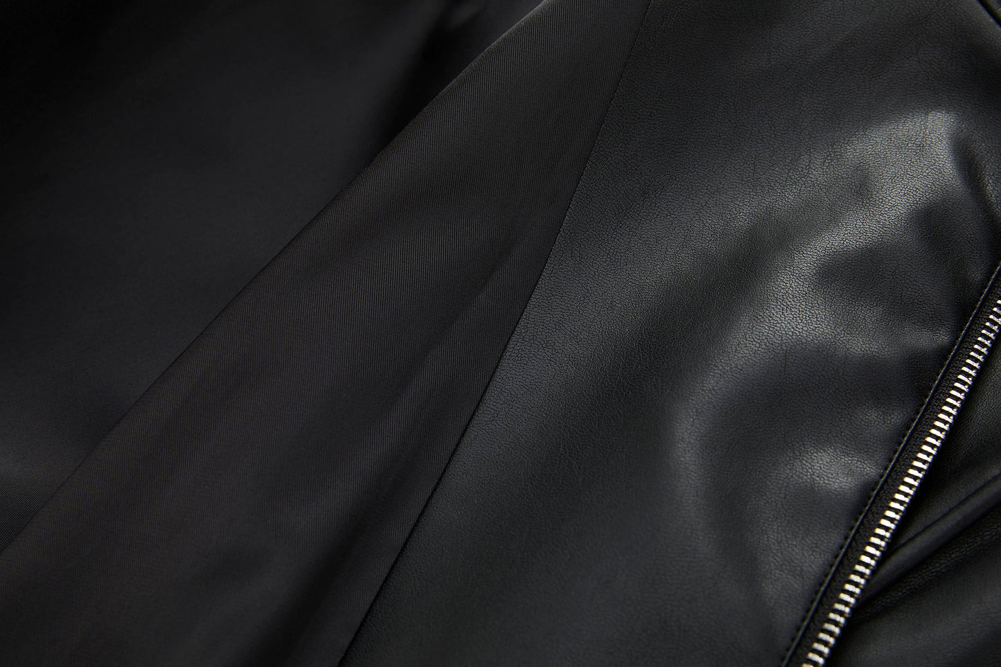 Faux Leather Piped Seam Jacket