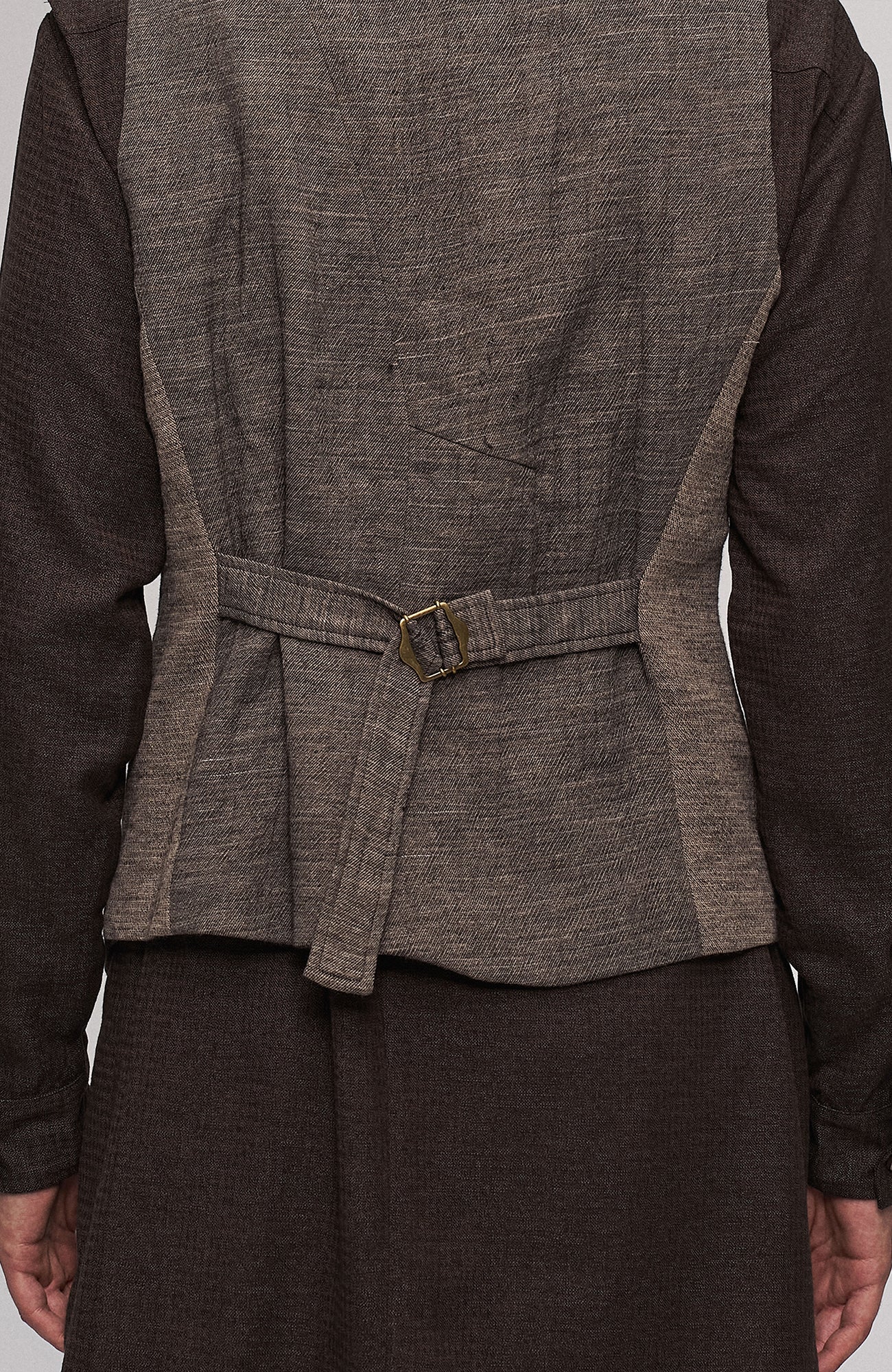 Deconstructed Paneled Belted Vest