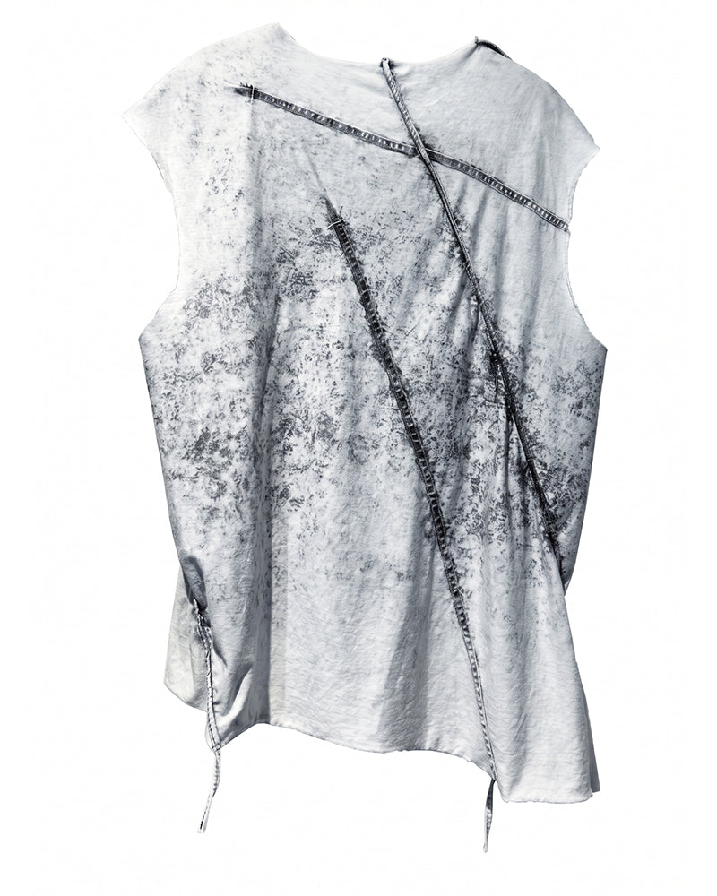 Wasteland Tie-Dyed Distressed Sleeveless Tee