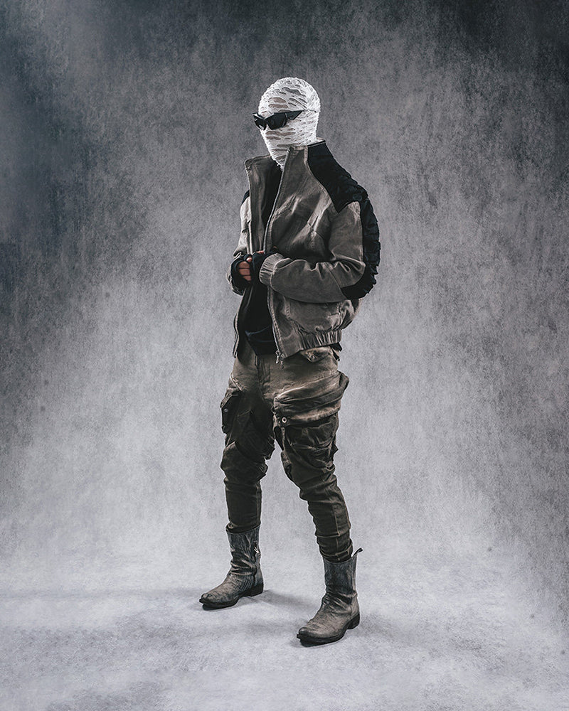 Oil-Stained Cold-Dye Vintage Cuffed Pants