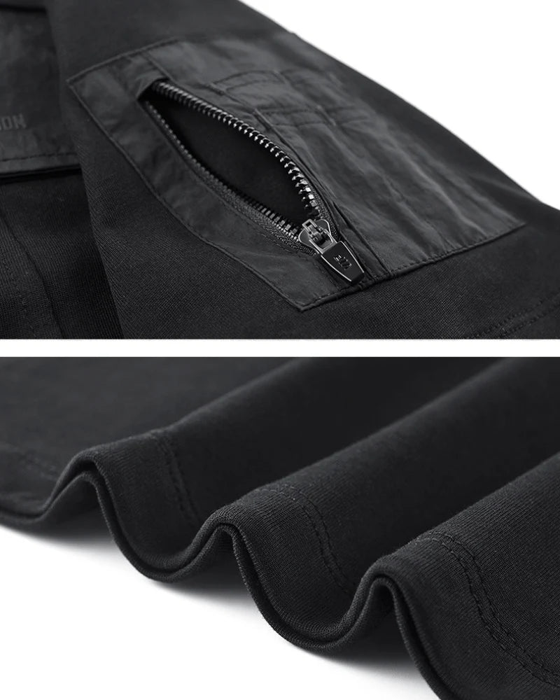Functional Patchwork Sleeve Pocket Techwear T-Shirt