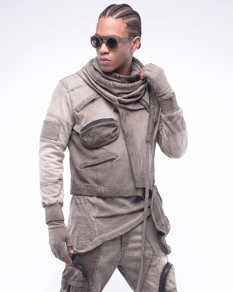 Post-Apocalyptic Asymmetric Dirty Dye Hoodie