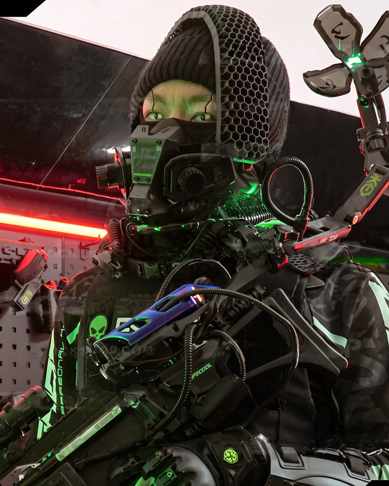 Cyberpunk Tech Half Face Mask