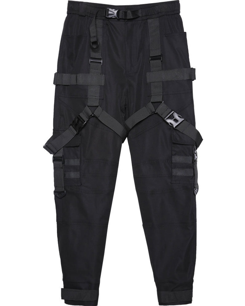 Functional Multi-Ribbon Buckle Cargo Pants