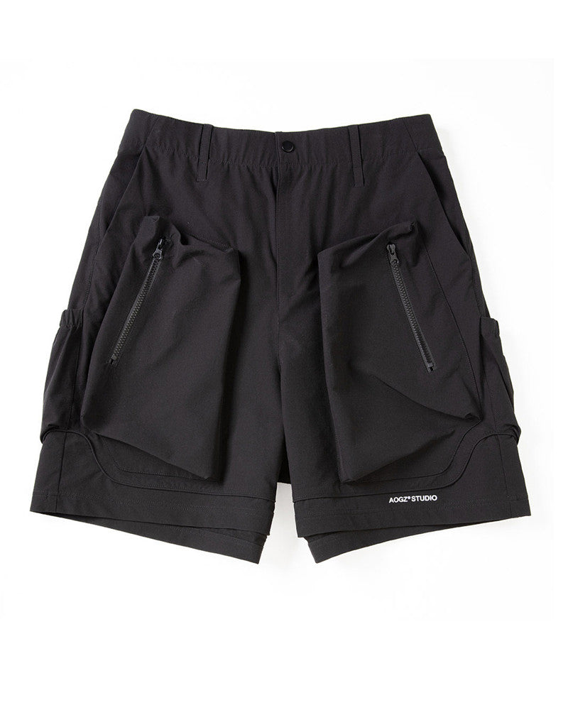 Techwear Vertical Zipper Cargo Shorts