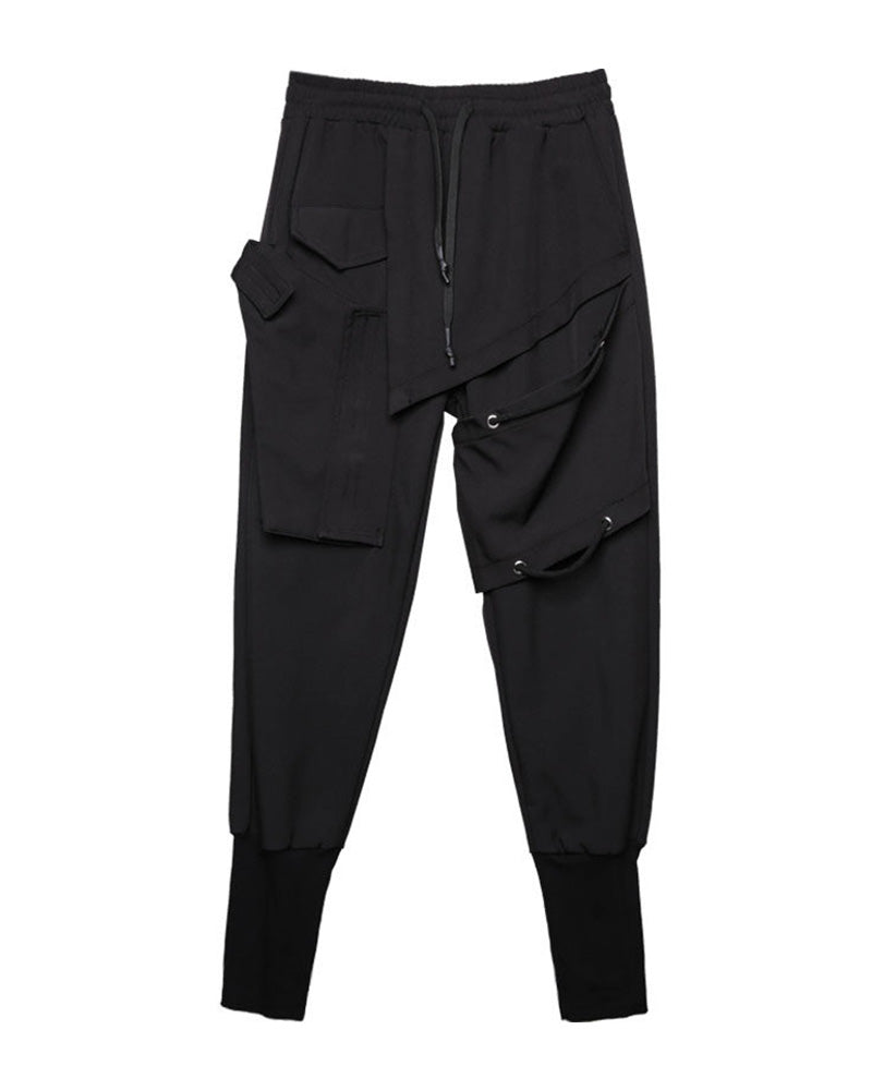 Techwear Drawstring Slim Cargo Pants