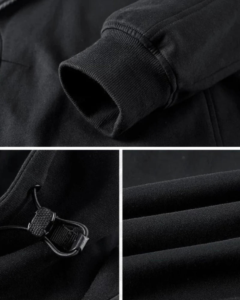 Functional Multi-Pockets Patchwork Hoodie