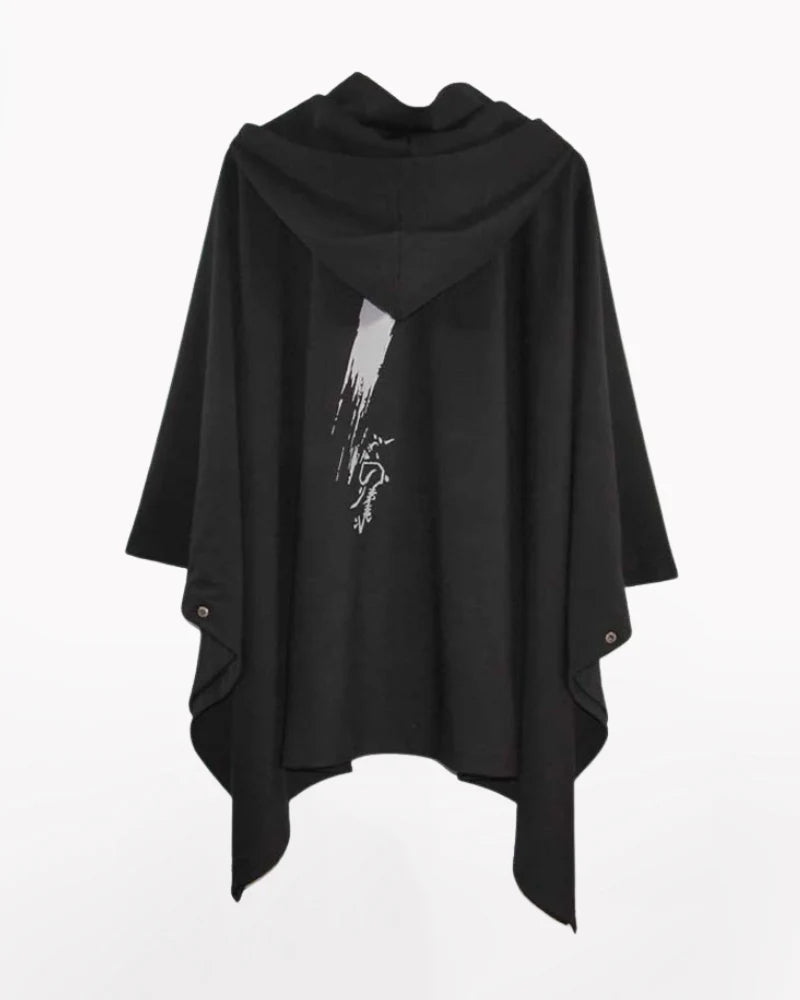 Street Oversized Hooded Batwing Cape Coat