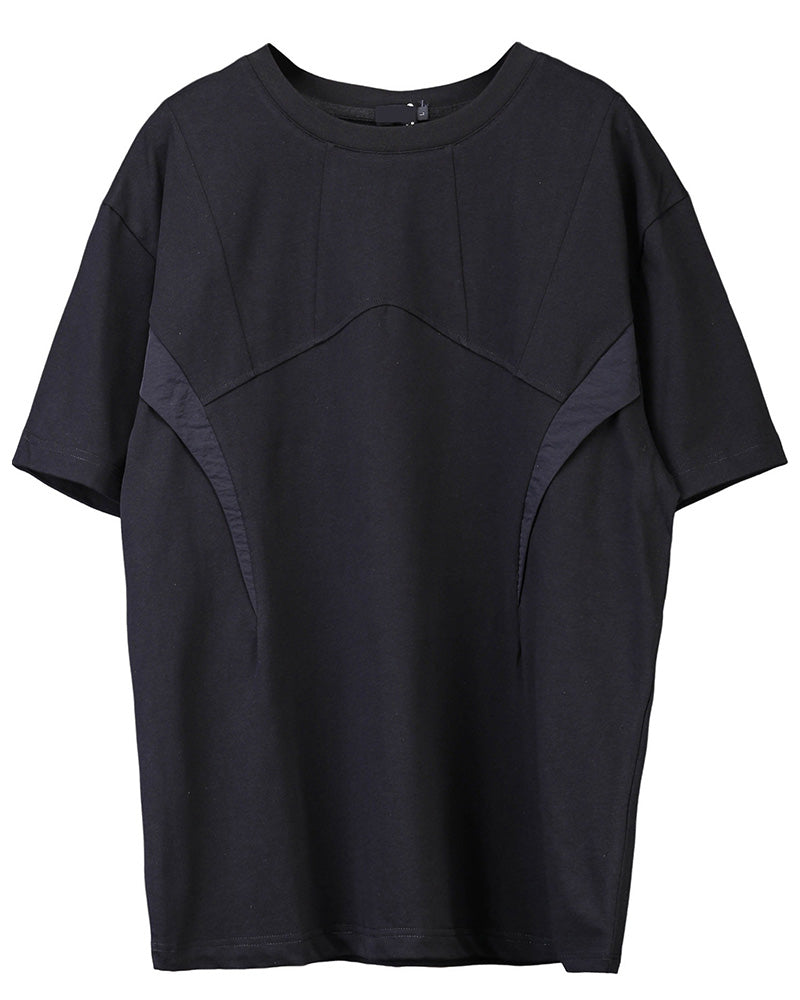 Techwear Deconstructed Black Patchwork T-Shirt
