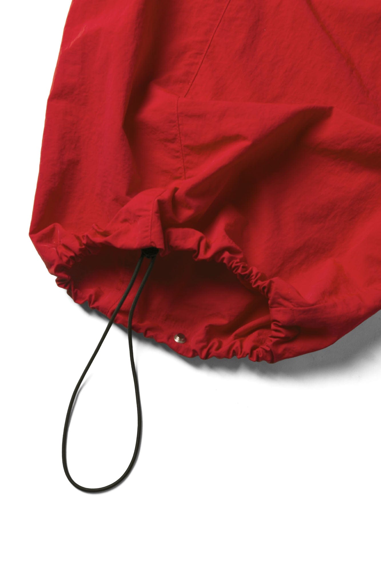 Drawstring Layered Double-Waistband Parachute Pants Red
