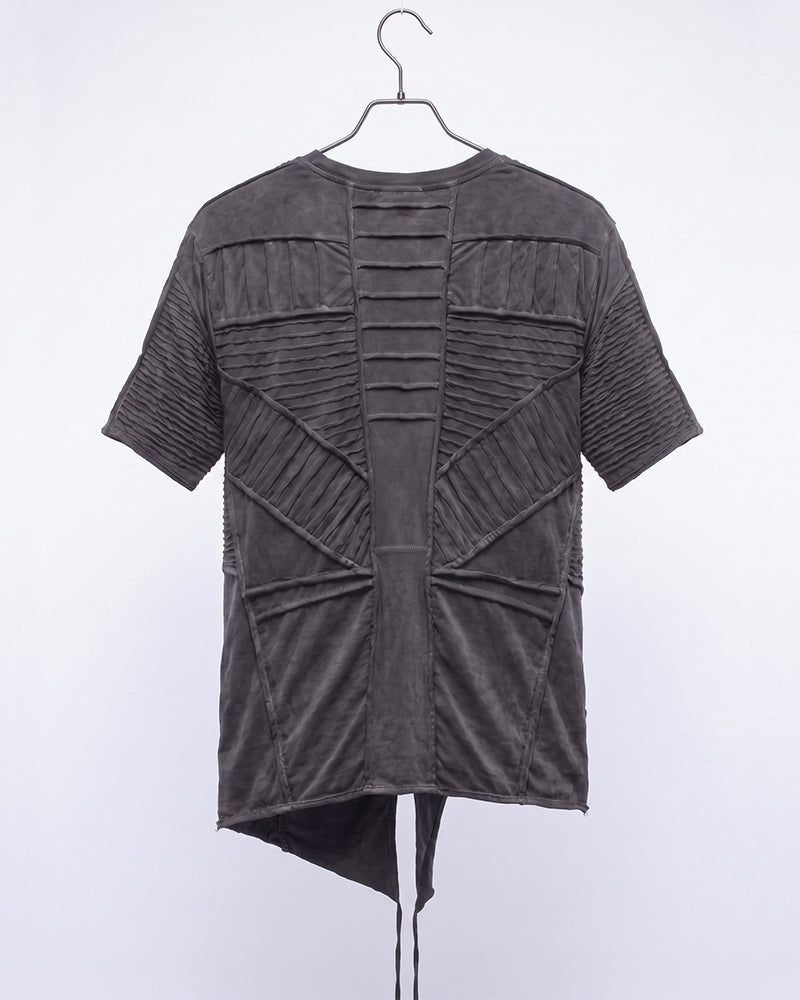 Wasteland Asymmetric Pleated Distressed Short Sleeve T-Shirt