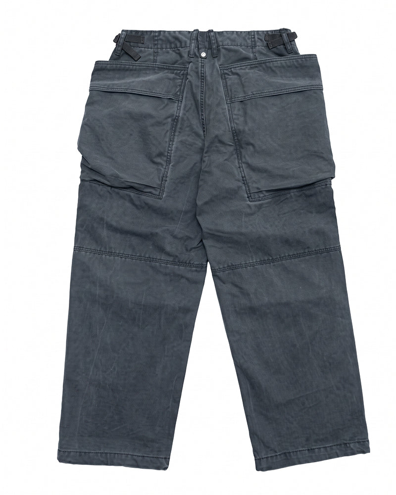 Washed Straight Leg Patchwork Large Pockets Cargo Pants