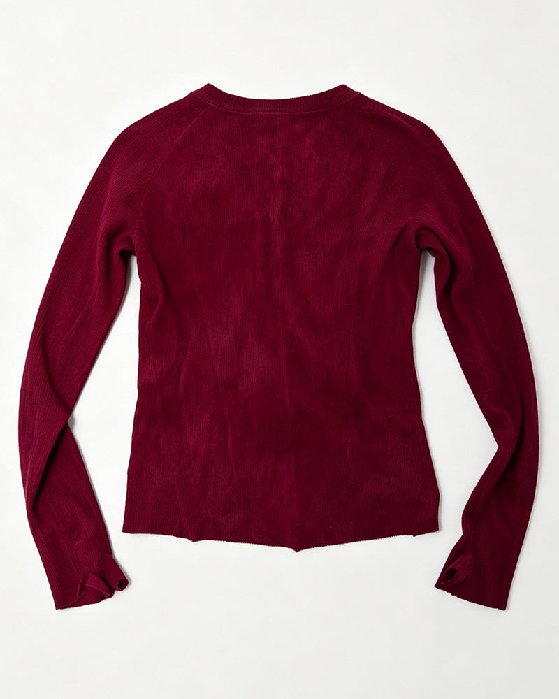 Post‑Apocalyptic Distressed Washed Thumbhole Long Sleeve Tee