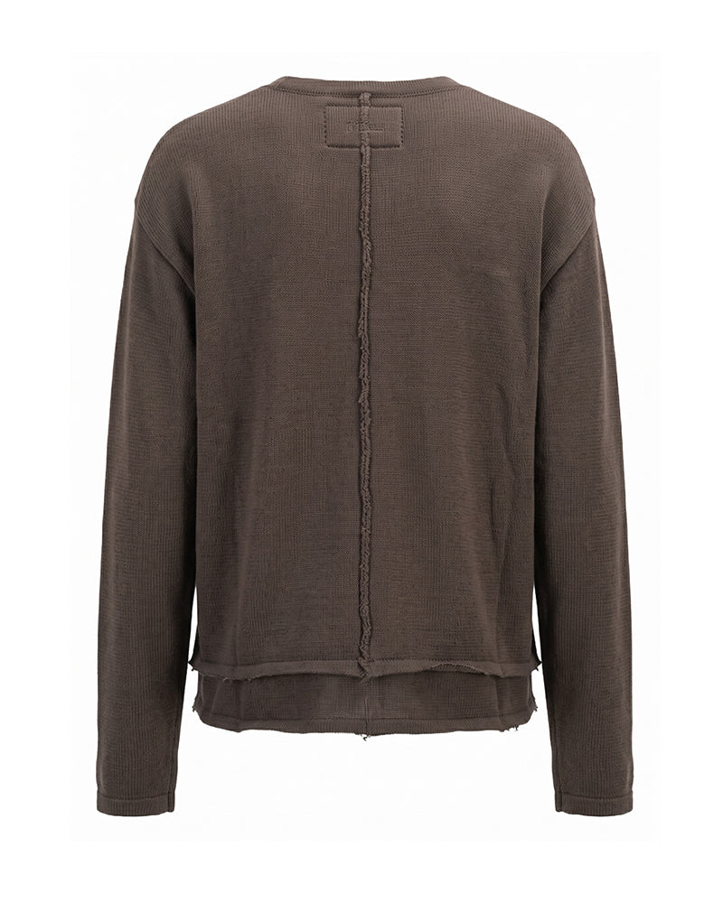 Post-Apocalyptic Faux Layer Buttoned Knit Cardigan
