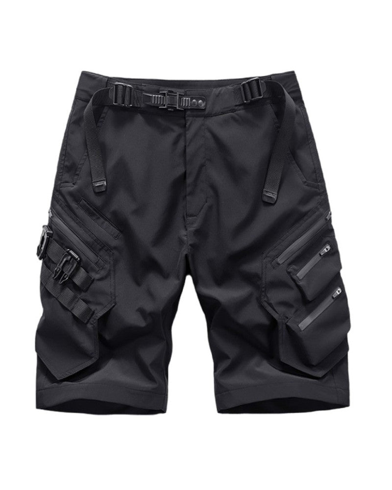 Functional Multi-Pocket Belt Cargo Shorts