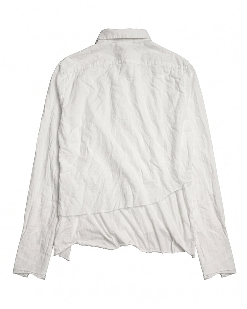 Post-Apocalyptic Distressed Patchwork Pleated Shirt