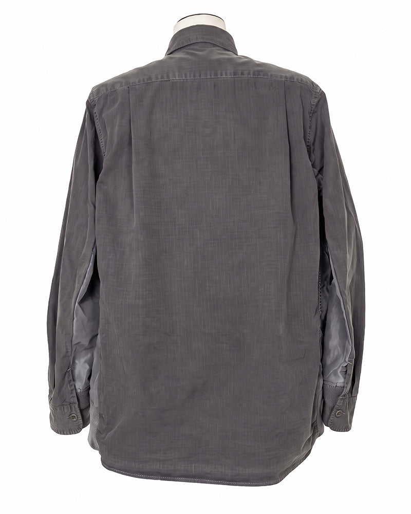 Wasteland Distressed Paneled Long Sleeve Shirt