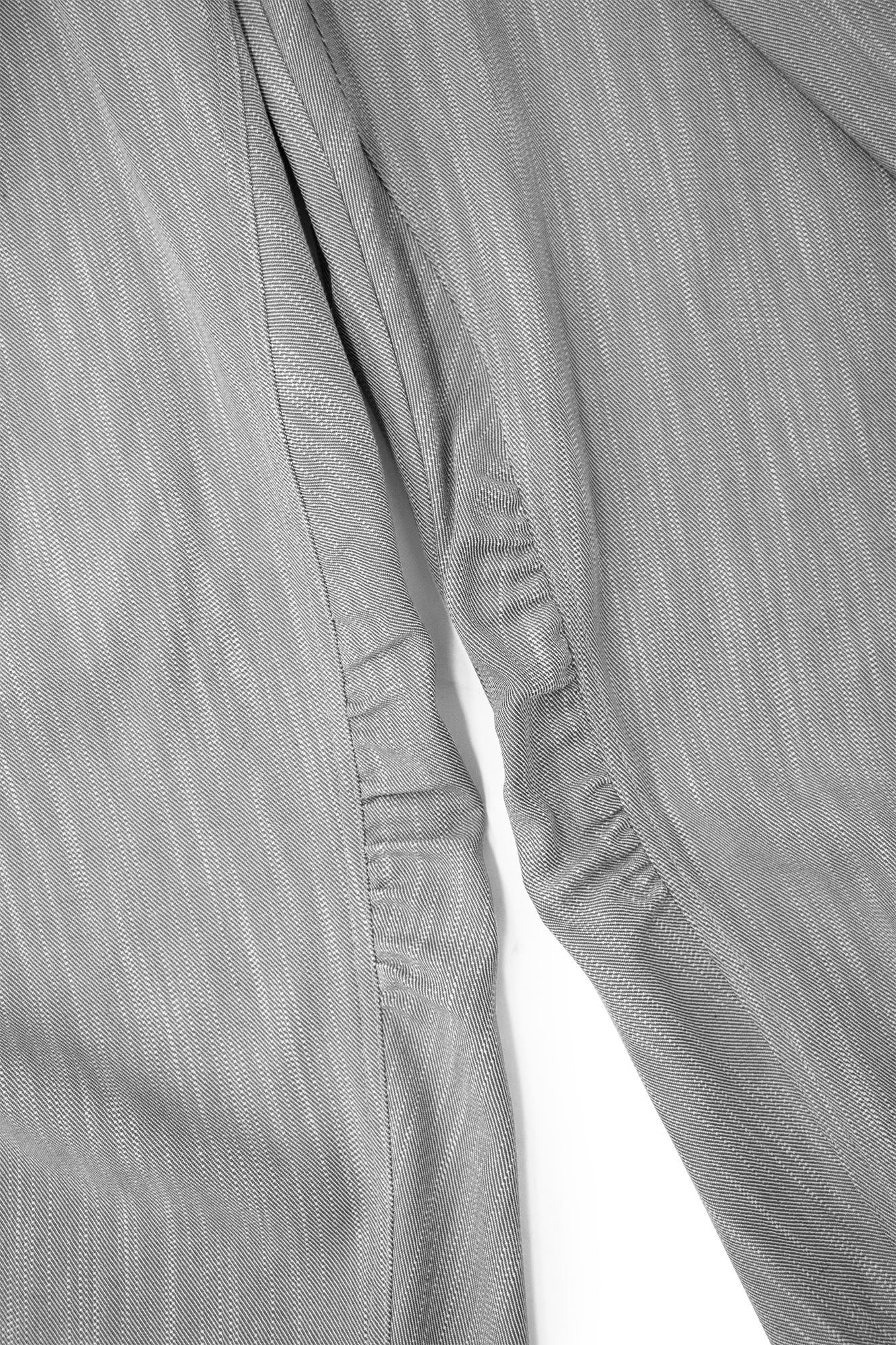 Crinkled Drawstring Oversized Pants Gray