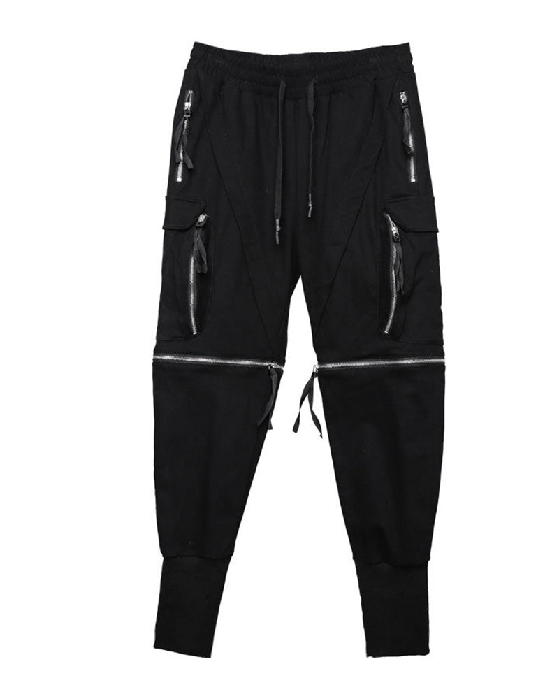 Streetwear Zipper Knee Cutout Cargo Pants