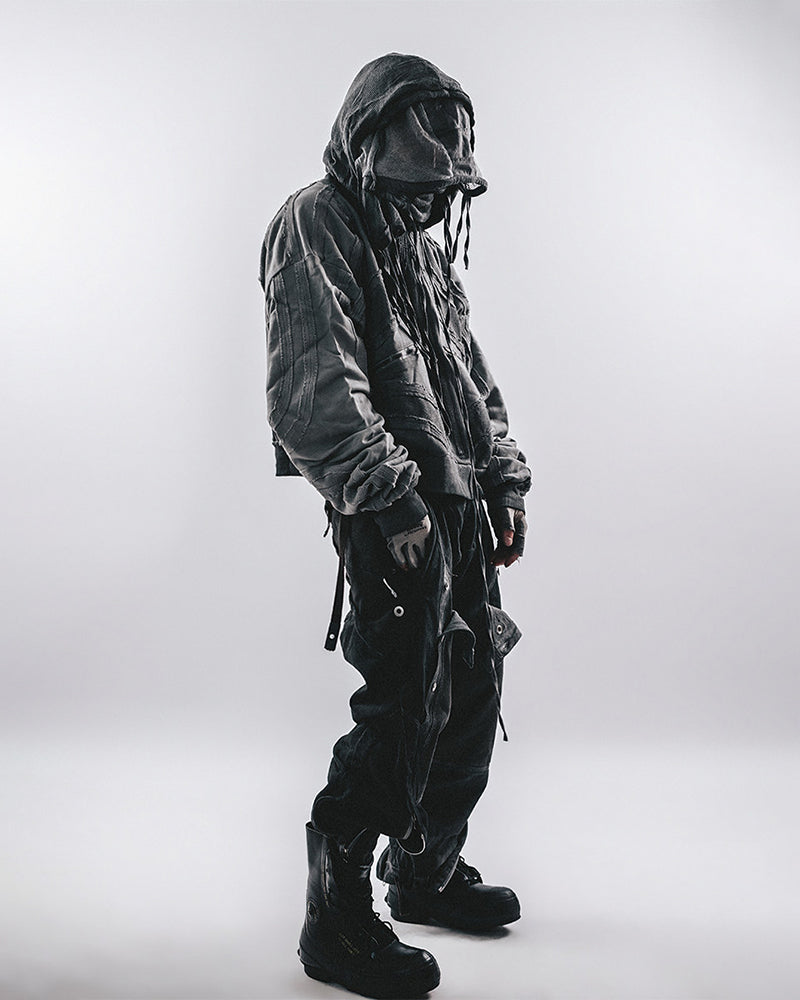 Post-Apocalyptic Deconstructed Patchwork Hooded Jacket