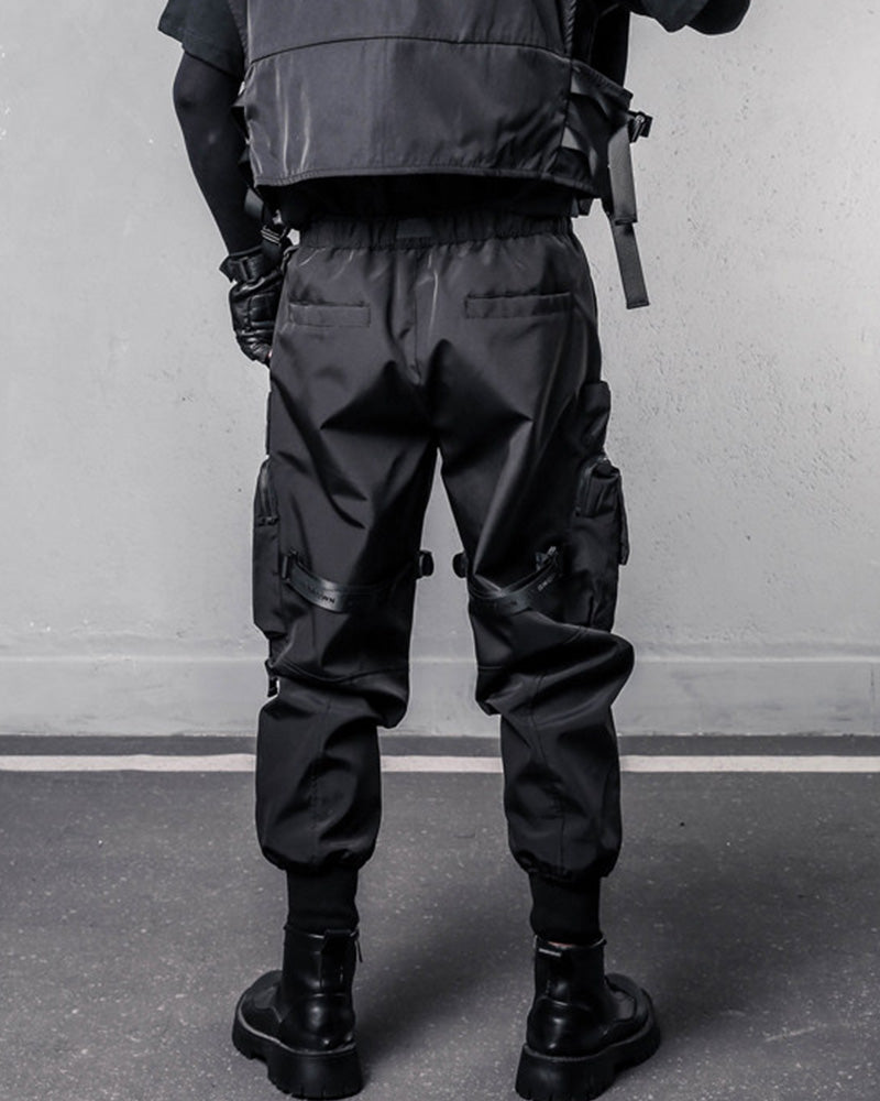 Functional Black Multi-Pocket Cargo Pants