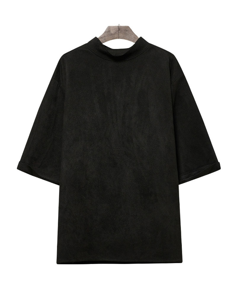 Modern Japanese Mock Neck T-Shirt
