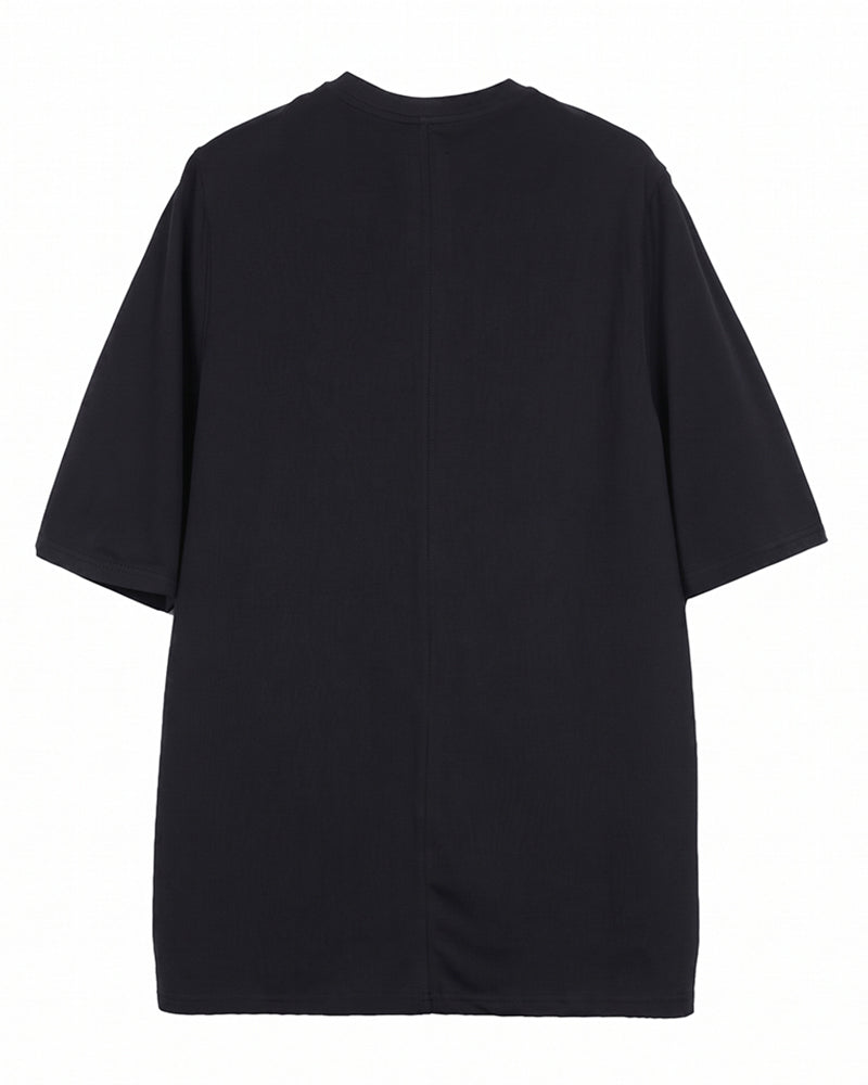 Post‑Apocalyptic Contrast Spliced‑Pocket Short‑Sleeve T‑Shirt