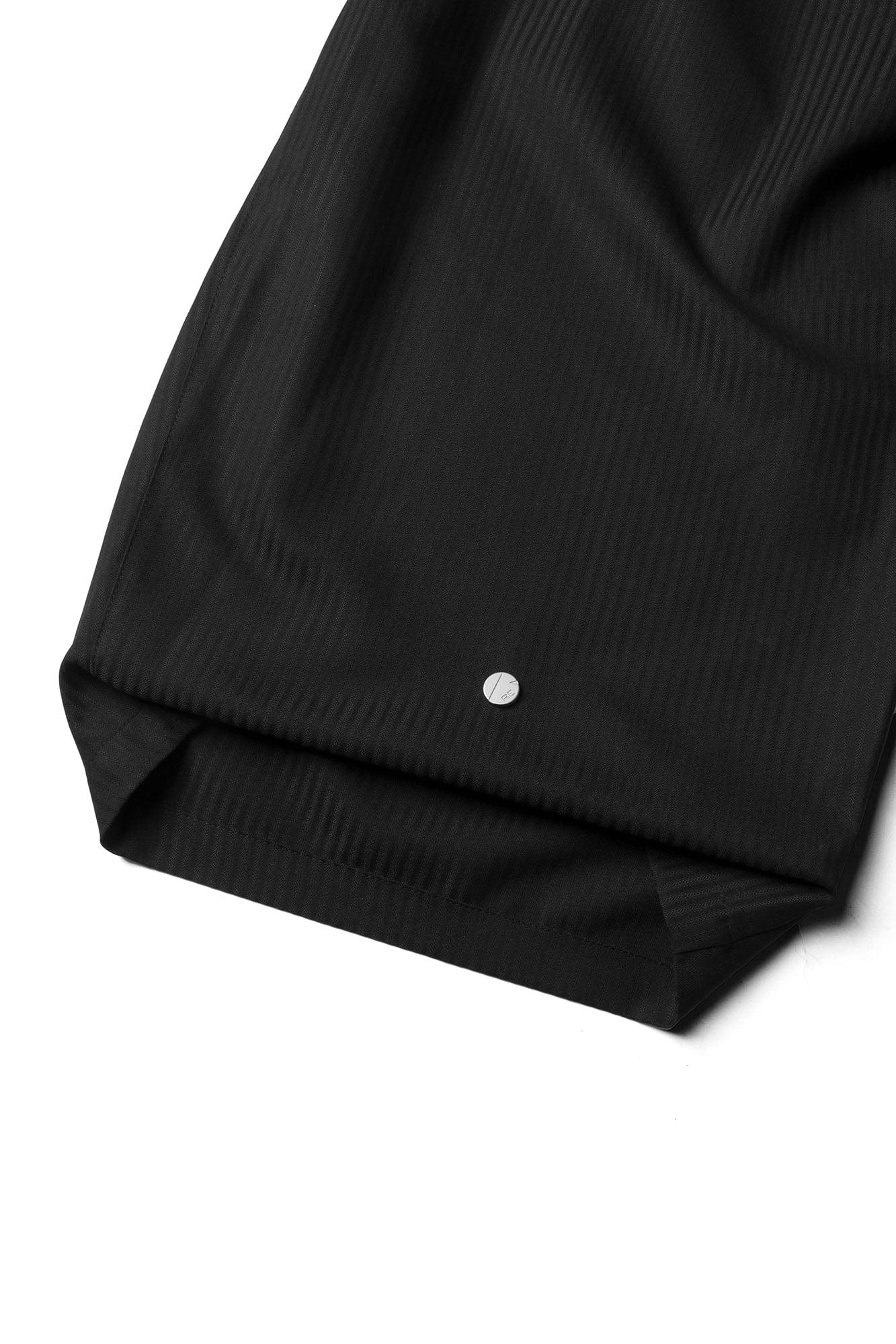 Pinstriped Detachable-Scarf Oversized Pants Black