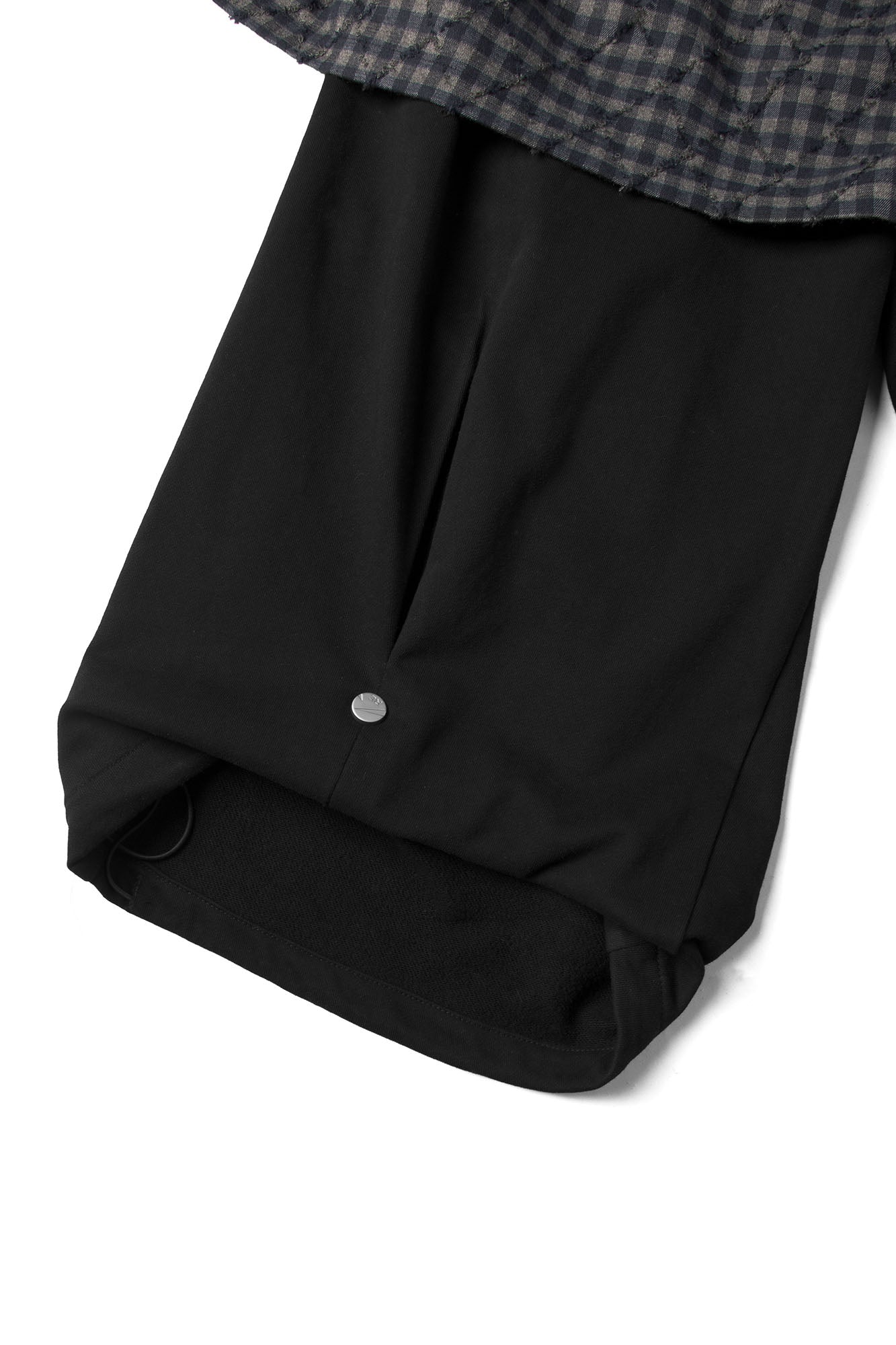 Double Waistband Detachable Back Flap Oversized Sweatpants Black