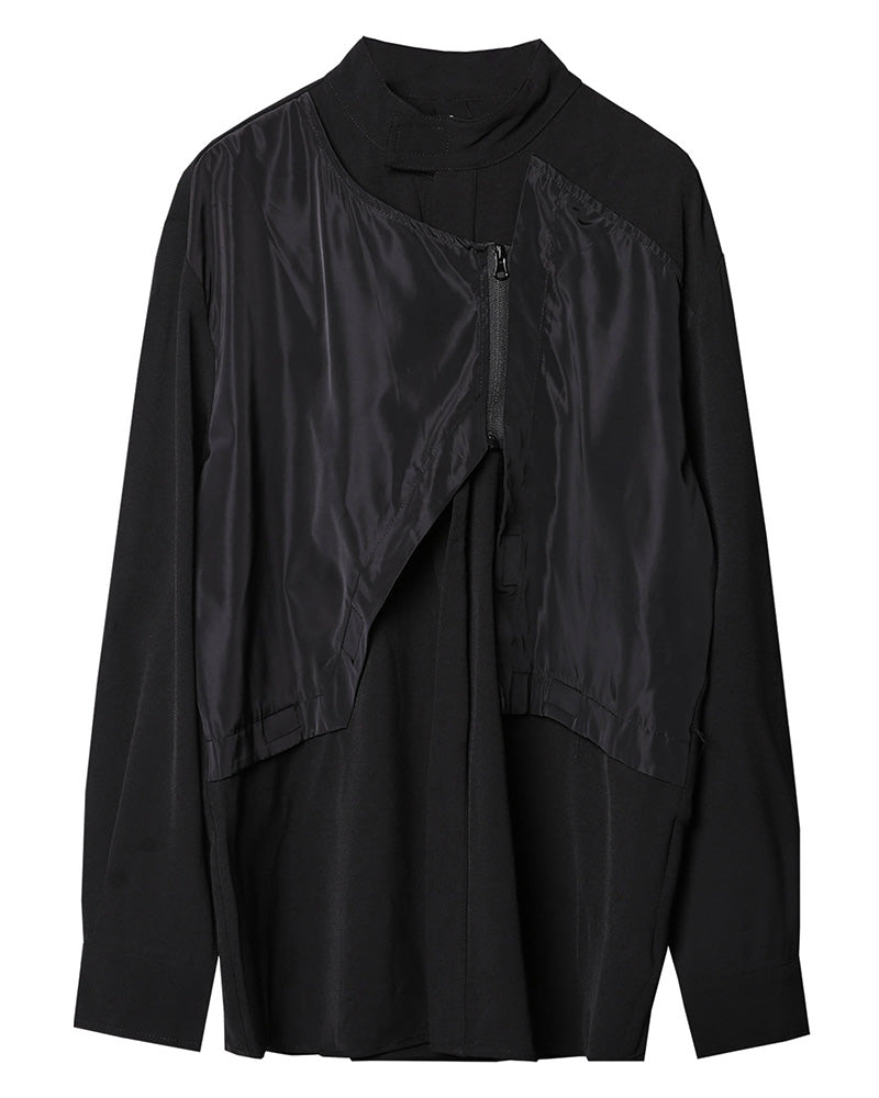 Techwear Asymmetric Layered Longline Shirt
