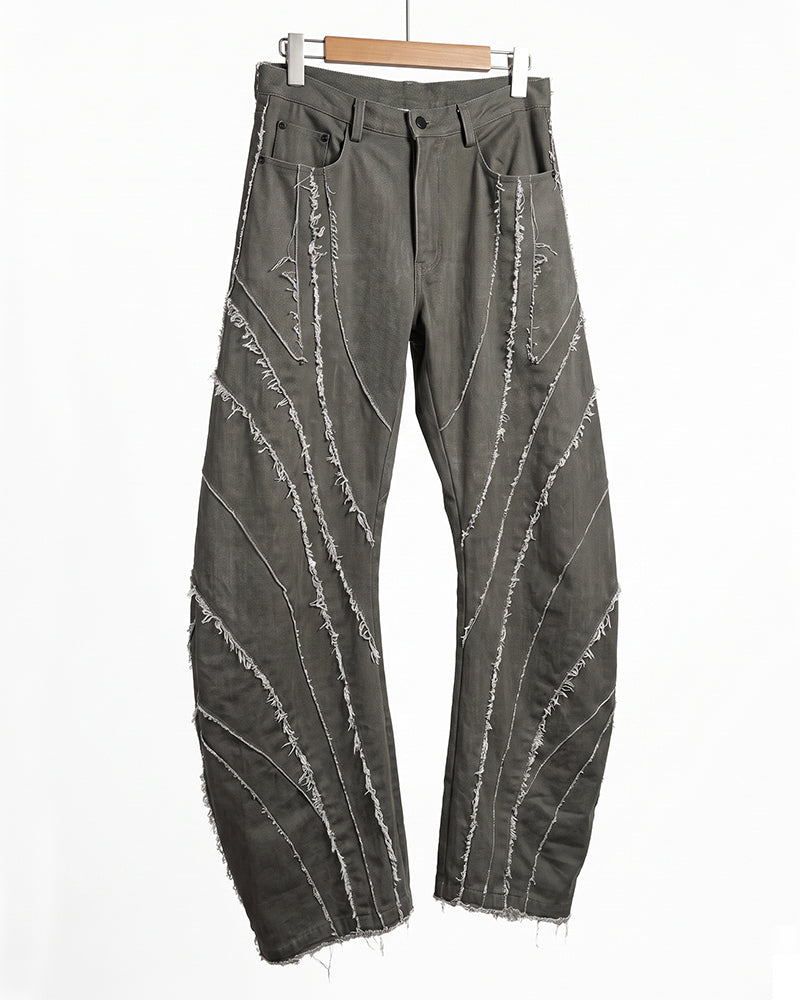 Wasteland Deconstructed Raw-Edge Wide-Leg Pants