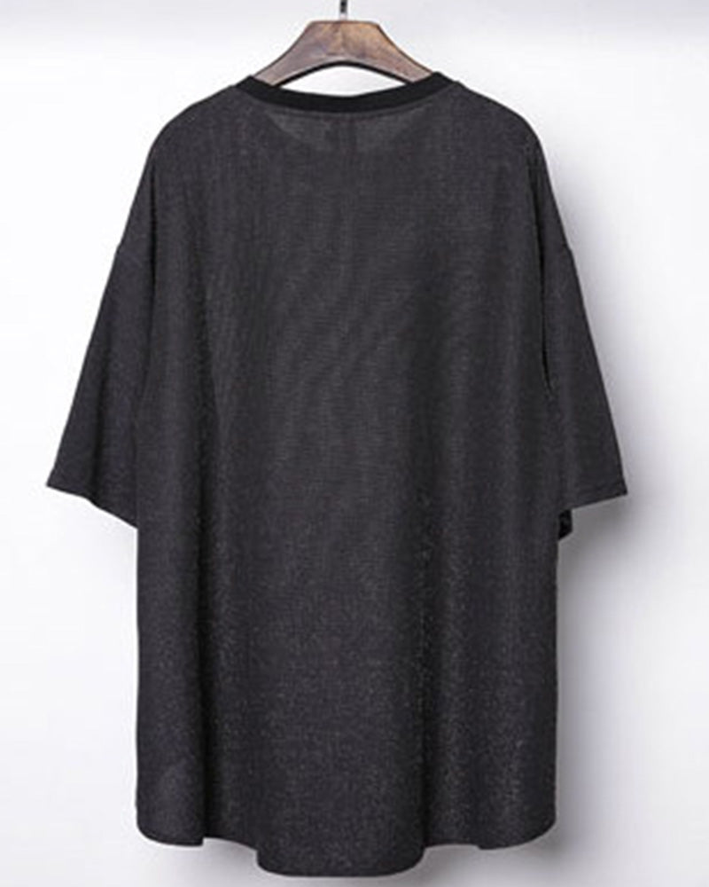 Techwear Irregular Slit Hem T-Shirt