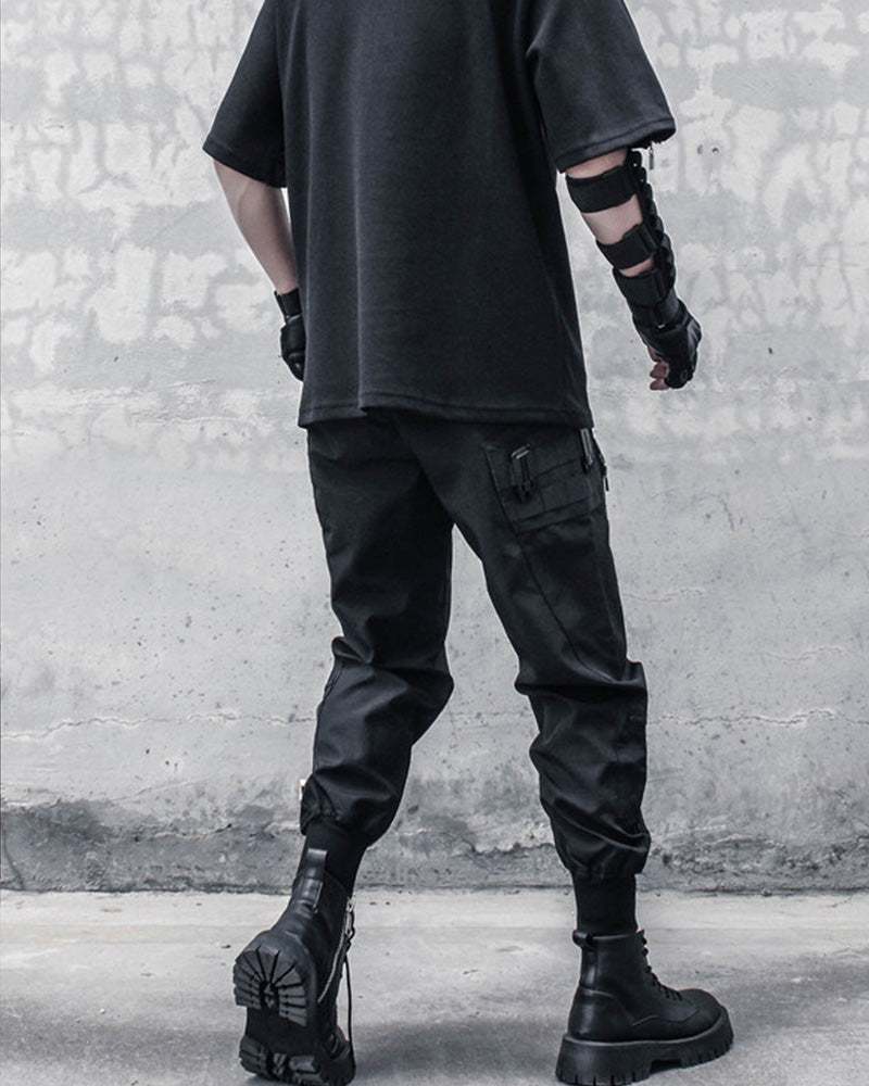 Techwear Black Zip Pocket Cargo Pants